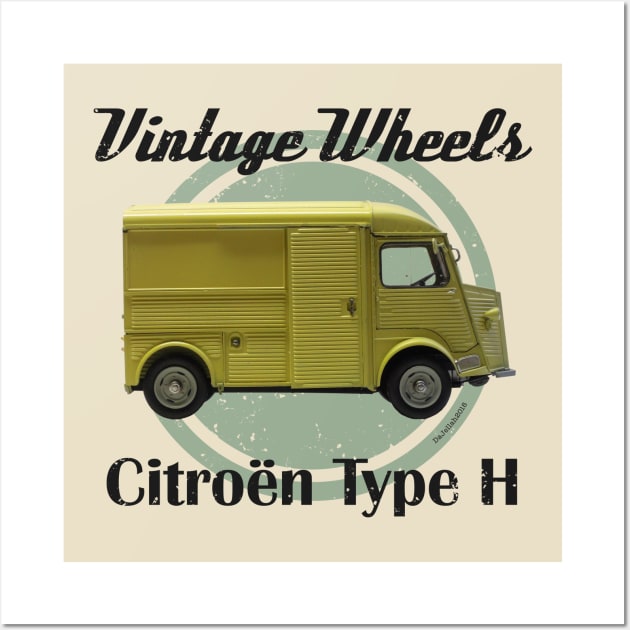 Vintage Wheels - Citroën Type H Wall Art by DaJellah